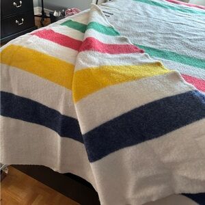 Vibrant Striped Blanket with Multicolor Design